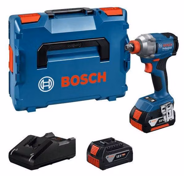 Avvitatore a percussione a batteria 2 in 1 BOSCH PROFESSIONAL  GDX 18V-285 + 2 batterie GBA 18V 4,0Ah + caricabatterie GAL 18V + borsa per il trasporto + clip da cintura