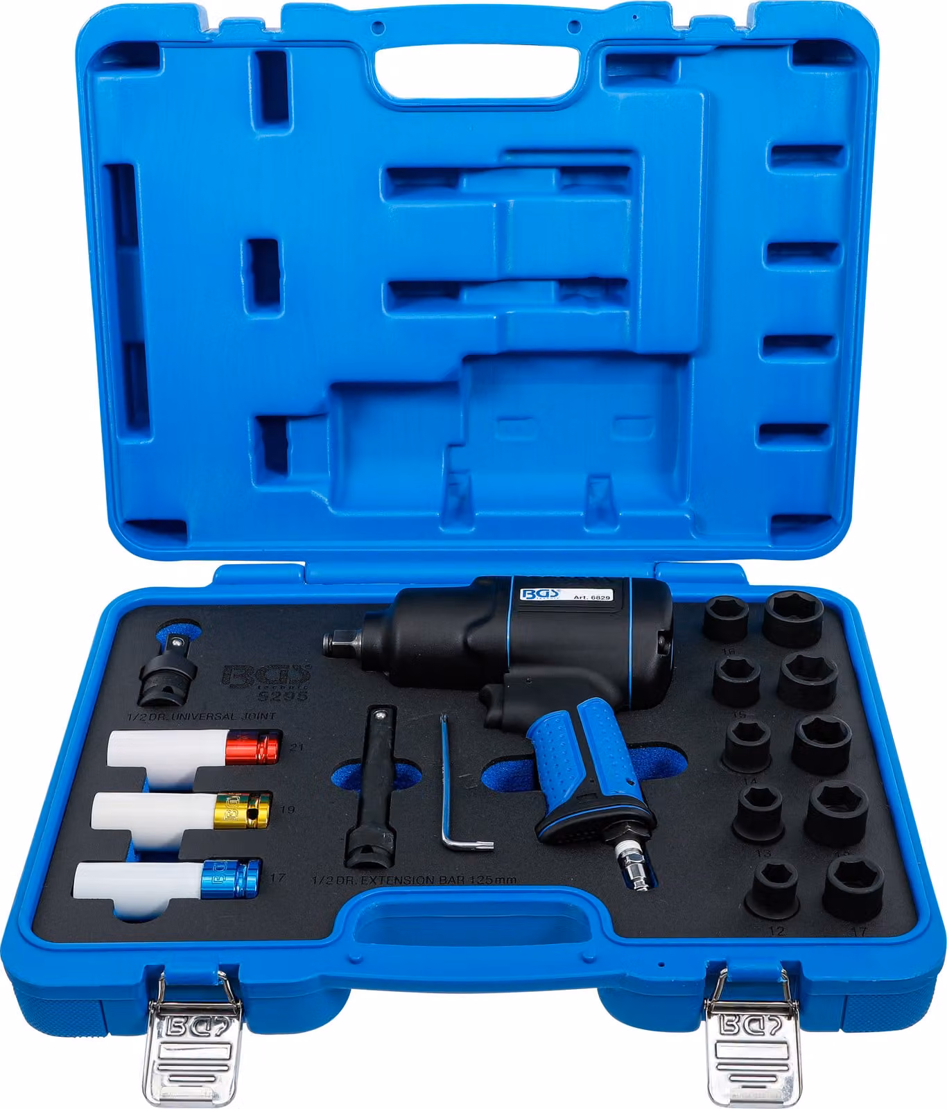 BGS Set di avvitatori a impulsi e chiavi a bussola ad aria compressa 12,5 mm (1/2") 1200 Nm 16 pz - 5295