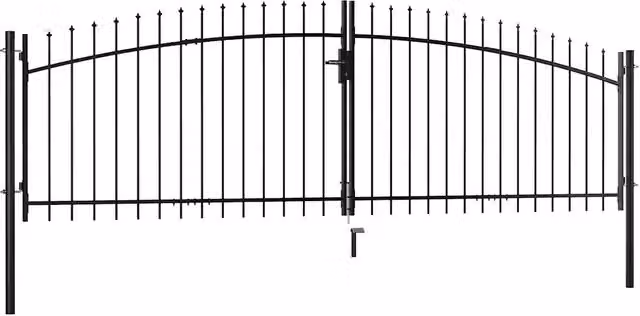 Cancello doppio vidaXL in acciaio grigio o nero, L: 400 cm, H: 150 cm
