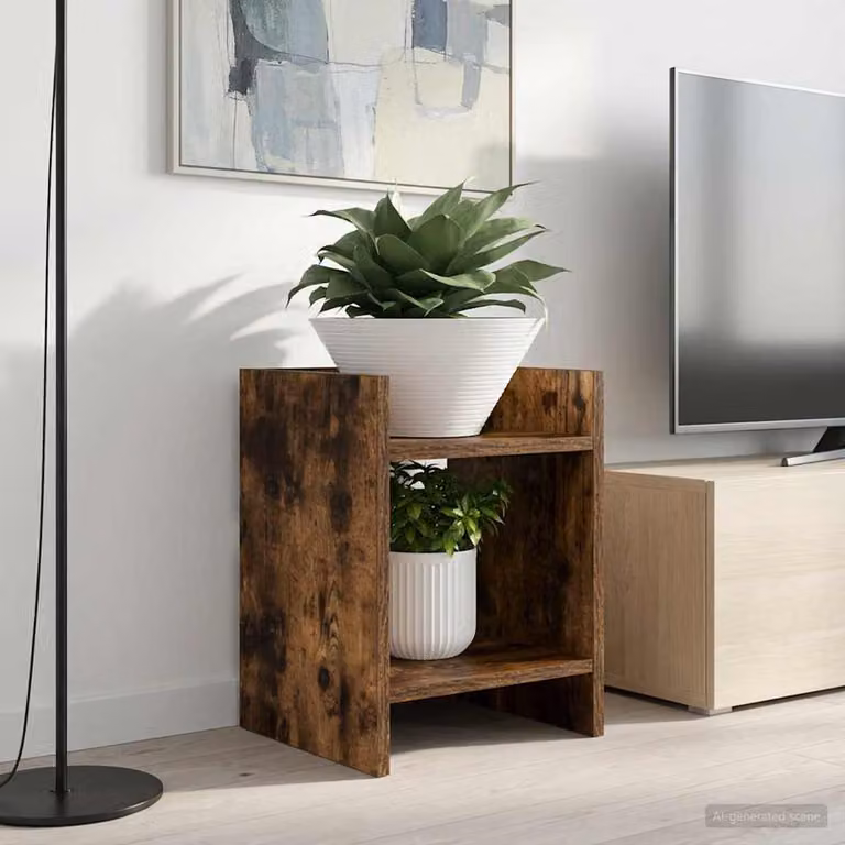 vidaXL Supporto per piante moderno in legno MDF marrone L/P/H: 30 x 30 x 40 cm