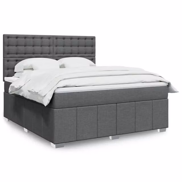 Letto Ibrido Moderno vidaXL con Materasso Grigio e Bianco L/P: 180 x 200 cm