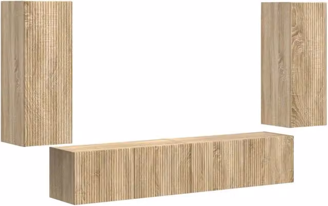 Set di Mobiletto da TV a Parete 4 pz | Armadietto TV | Mobile Porta TV Rovere Sonoma