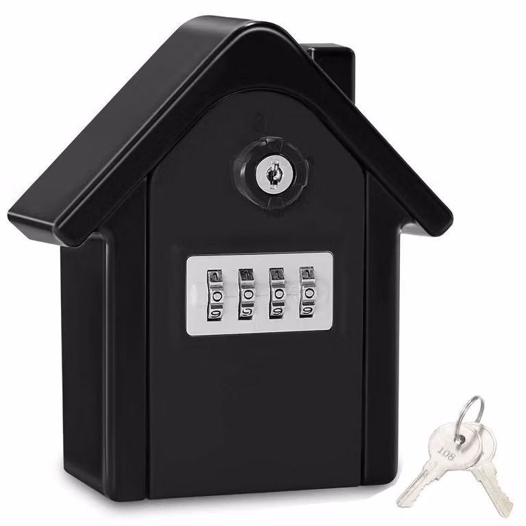 Solidchoice - Cassaforte per chiavi di grandi dimensioni con codice digitale e chiavi di emergenza - Montaggio a parete - Colore nero