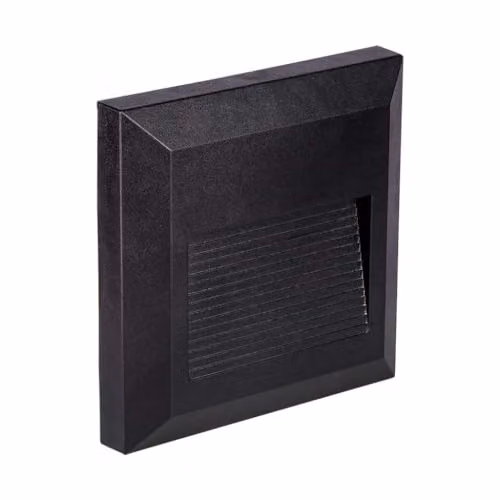 Faretto LED Segnapasso Quadrato Montaggio a Plafone 2W Colore Nero 3000K IP65
