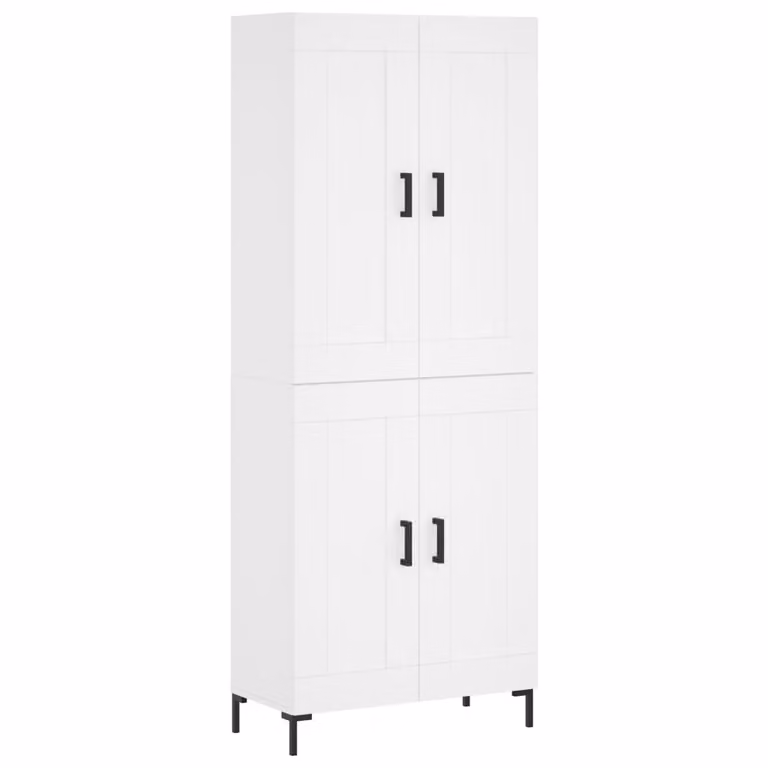 Credenza Bianca 69,5x34x180 cm in Legno Multistrato