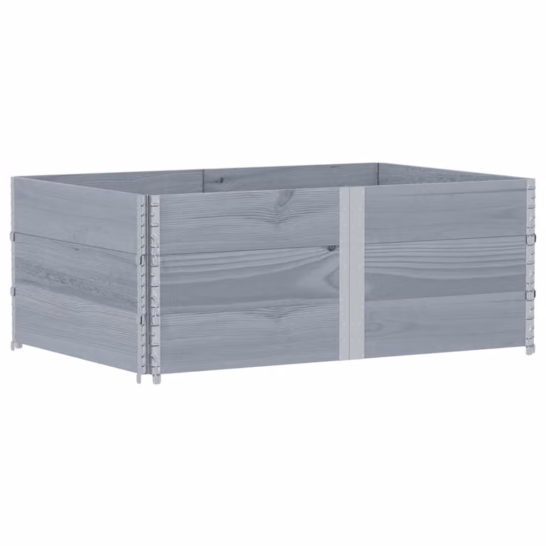 Paretali per Pallet 3pz Grigi 150x100cm Legno Massello di Pino
