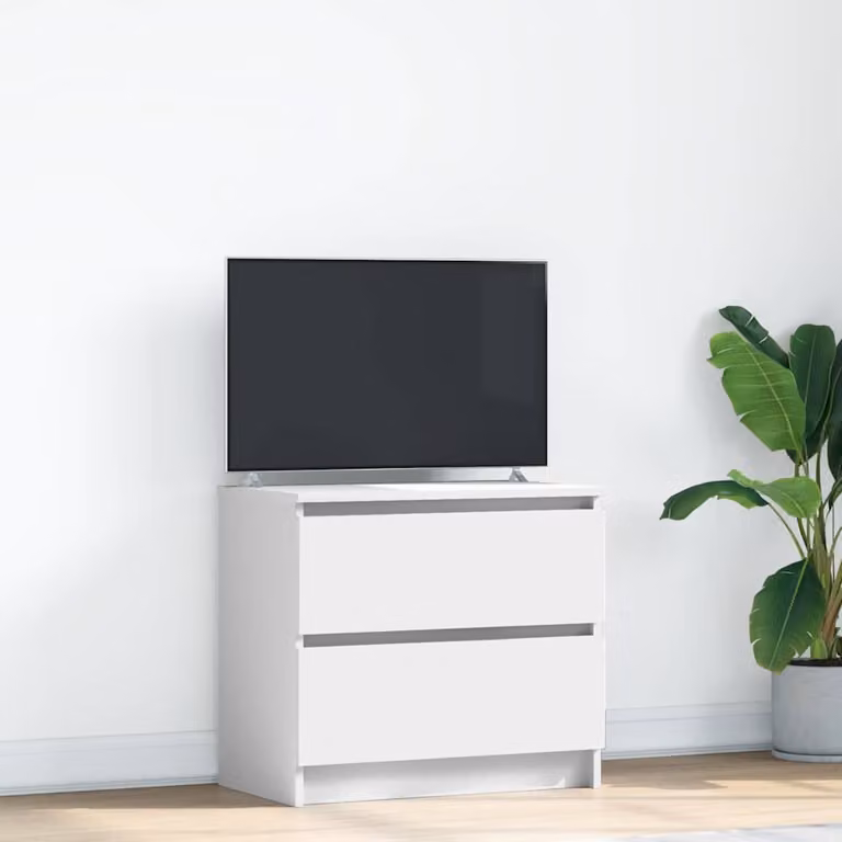 vidaXL Mobile Porta TV Bianco in Legno e MDF L: 60 cm, P: 35 cm, H: 54 cm