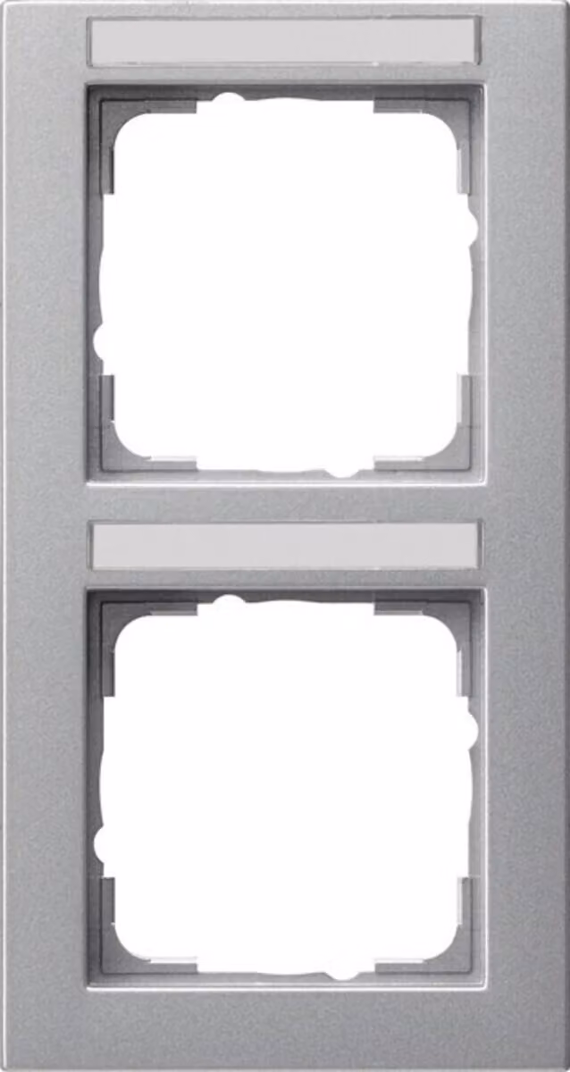 Gira 110225 Cornice di copertura doppia BSF verticale Gira E2, colore alluminio