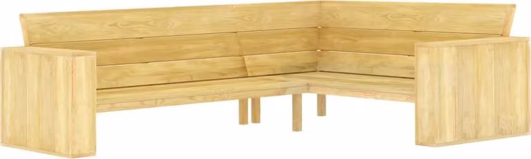 vidaXL Panca da giardino ad angolo 239 cm in legno di pino impregnato