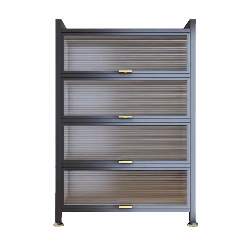 SevenComfort Armadio da cucina alto - Scaffale da cucina a 5 ripiani - Dispensa - Credenza - Mobili base da cucina - Scaffale portaoggetti per soggiorno/cucina Grigio