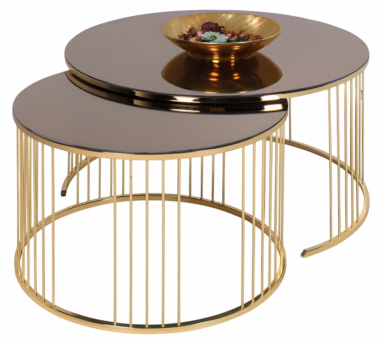 Goldener Couchtisch aus Edelstahl in elegantem Design