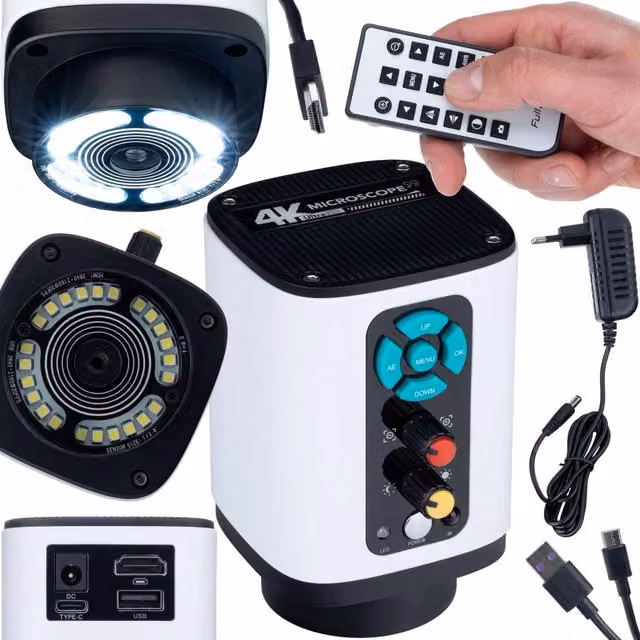 Microscopio Digitale Altair Pro 4K con Sensore Sony da 8.29MP, Connessioni HDMI e USB, Colore Bianco