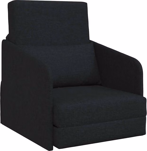Divano letto | Sof¨¤ letto | Letto singolo Nero 65 x 80 x 83 cm Tessuto