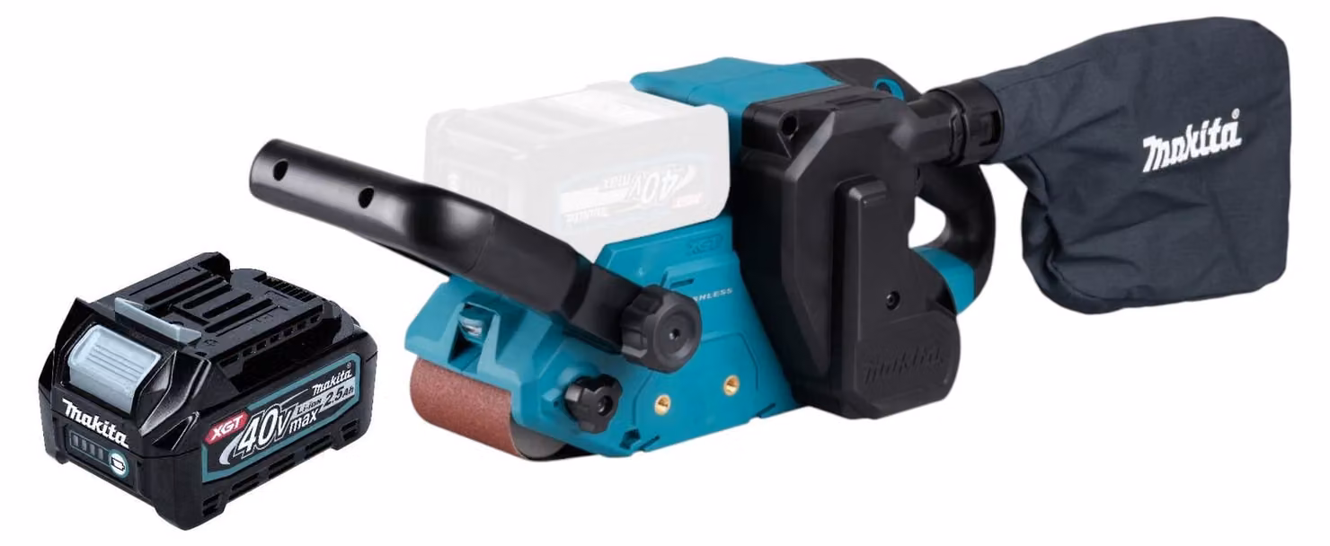 Makita BS 001 GD1 Levigatrice a nastro a batteria 40 V max. 76 x 533 mm brushless + 1x batteria ricaricabile 2,5 Ah - senza caricabatteria