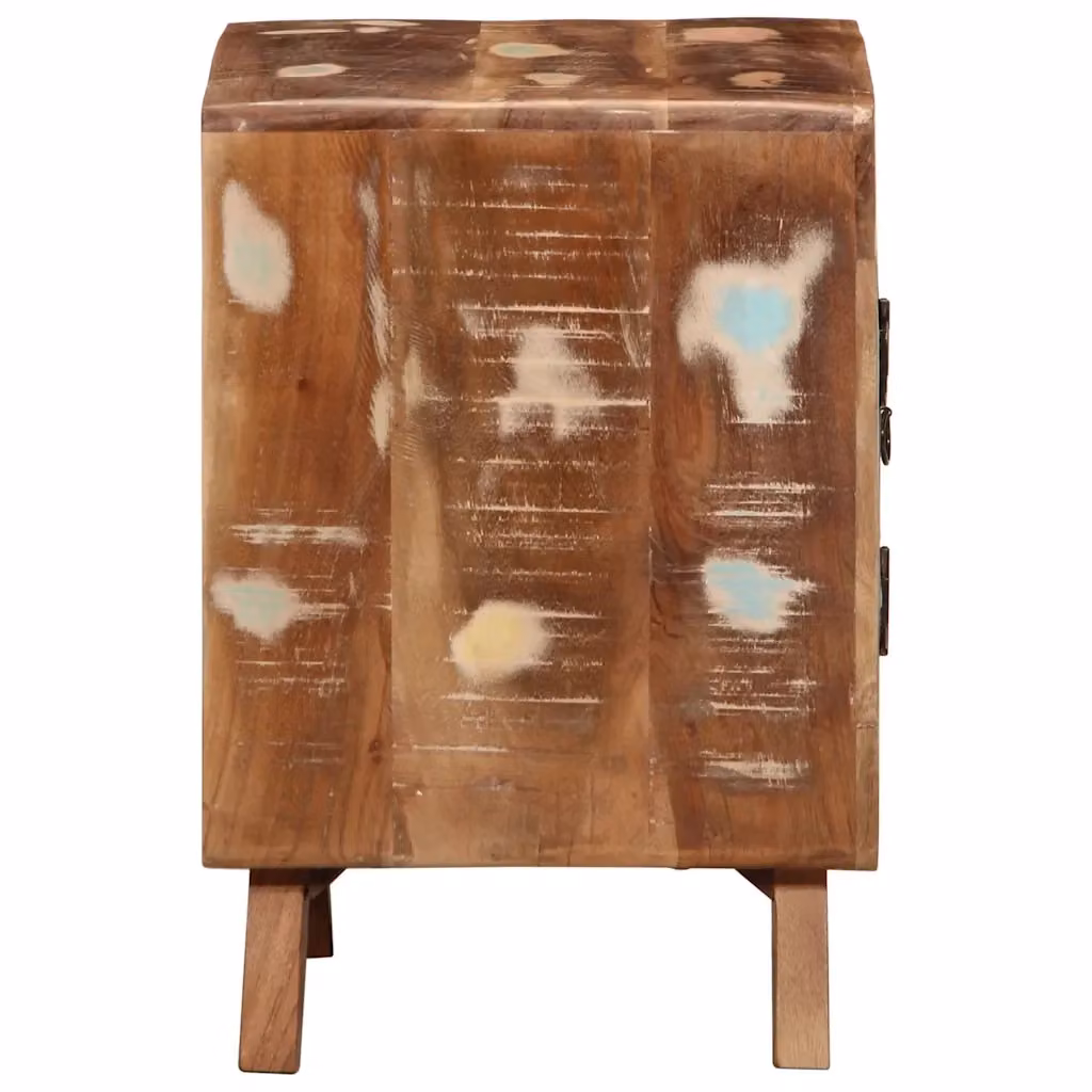 Set di 2 comodini vidaXL in legno massello di recupero marrone stile rustico L/P/H: 40 x 32 x 46 cm – 2