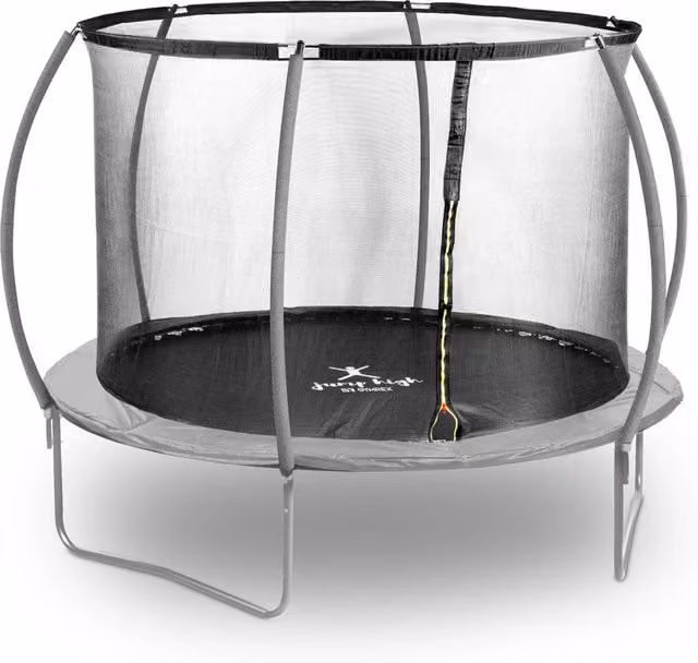 Trampolino da giardino - diametro 305 x 180 cm - 100 kg - rete di sicurezza - nero/grigio 14_0008021