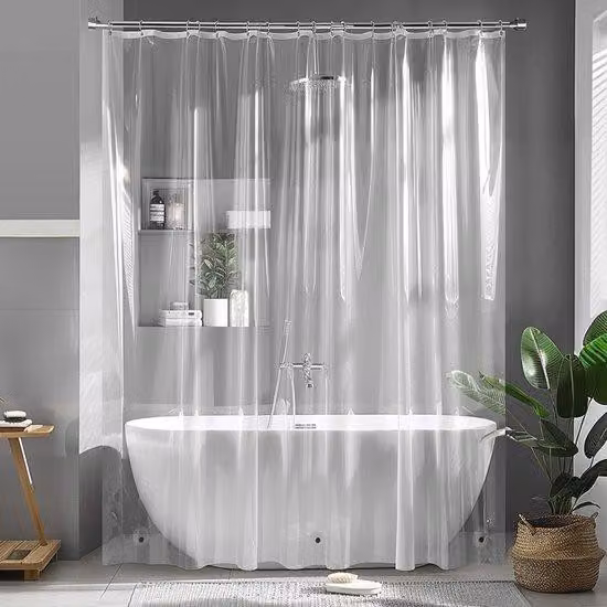 Tenda da bagno trasparente 200 x 240 cm - Idrorepellente e antimuffa - con anelli e 14 ganci