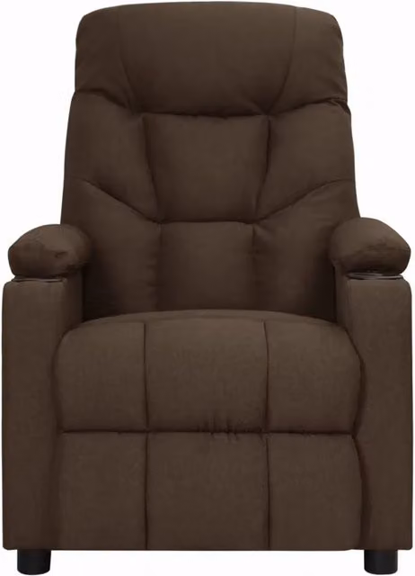 Poltrona Reclinabile Relax vidaXL in Tessuto Marrone con Braccioli e Regolazione Manuale – 1
