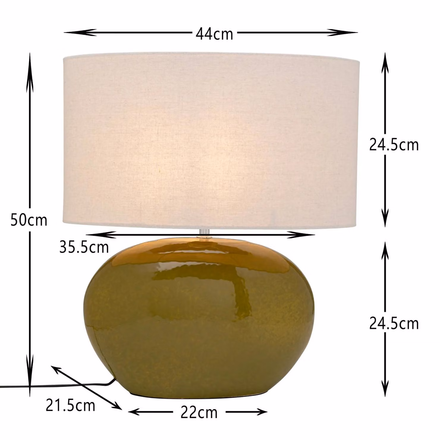 KARE Lampada da tavolo Tischleuchte Beo, Verde, Soggiorno / Sala da pranzo, Tessuto / Stoffa / Seta, Scandinavo, Lampada da tavolo