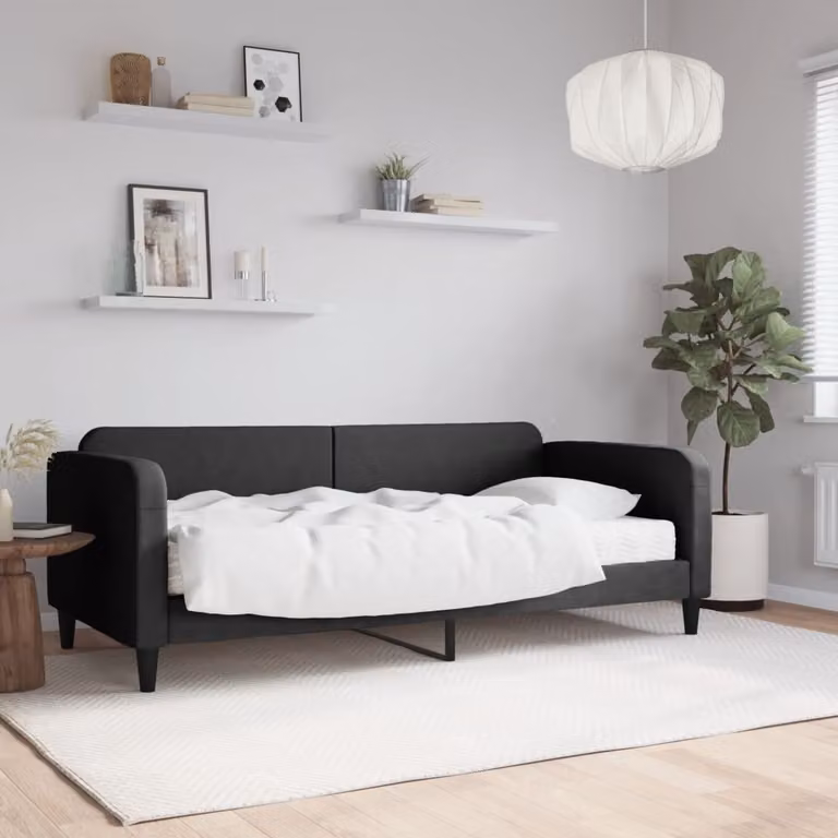 Maison Exclusive - Divano letto con materasso nero 90x190 cm in tessuto
