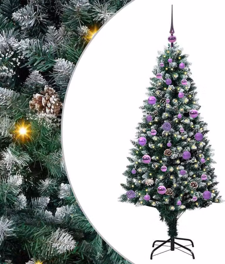 Albero di Natale artificiale con 150 LED Verde 150 cm