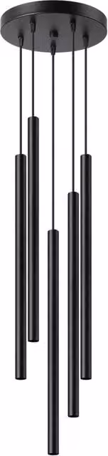Lampada a sospensione moderna Pure Lume in metallo nero con 5 tubi G9