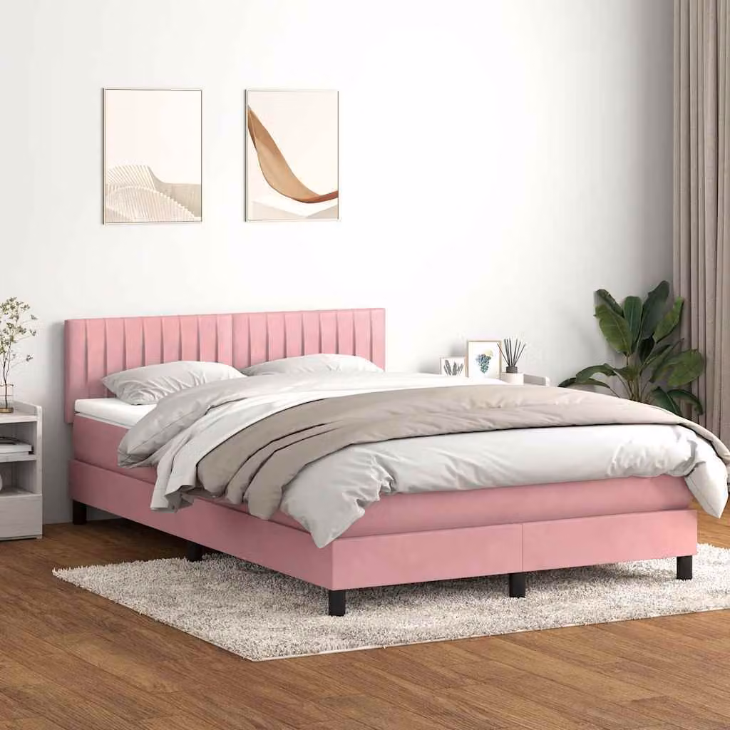 Maison Exclusive - Letto a Molle con Materasso e LED Rosa 160x210 cm in Velluto