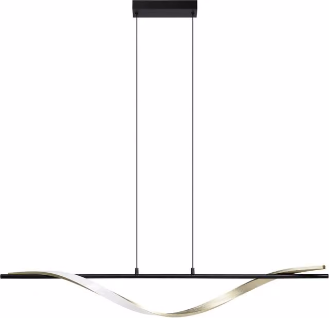 Lampada a sospensione moderna Eglo in alluminio e ottone con LED da 20W e 2500Lm, regolabile con telecomando, colori nero, oro e bianco – 1