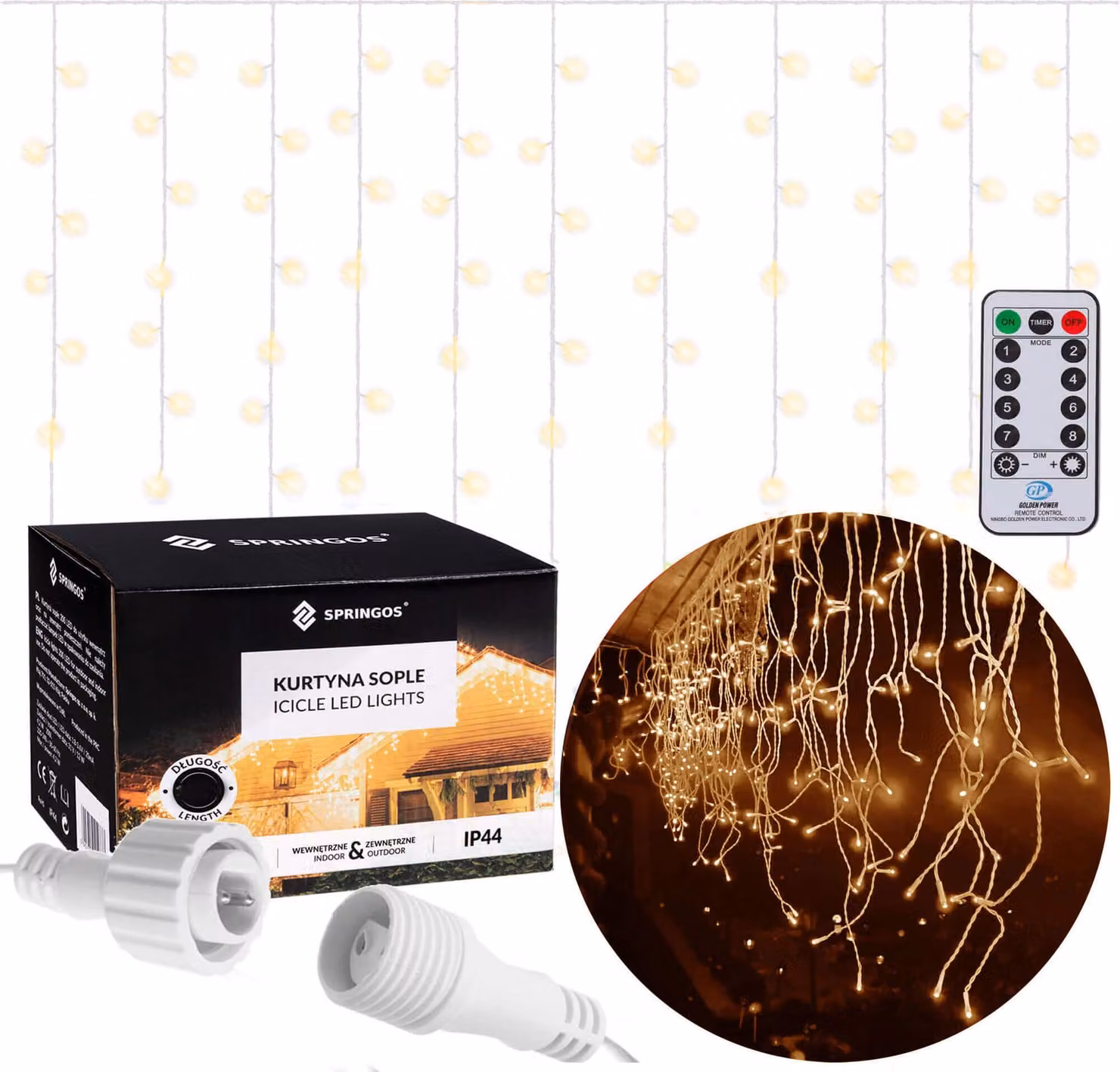 Luci di fata 300 LED 14,5 M bianco caldo telecomando 8 wireless