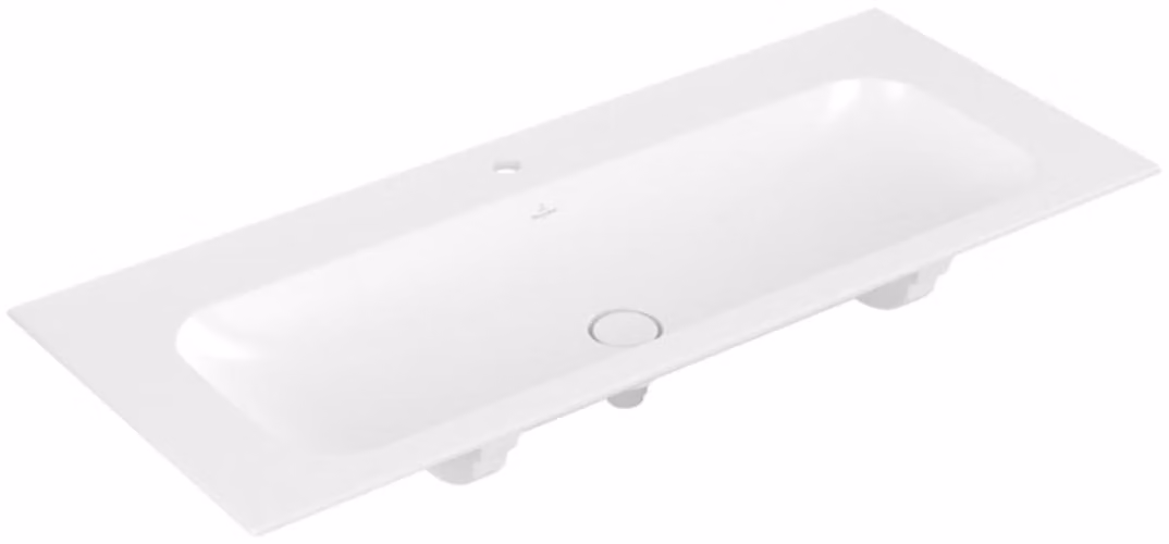 Villeroy & Boch Finion, lavabo pour armoire, trop-plein caché, 1 trou pour robinet, 1200x500mm, 4164CBRW, 4164CBRW