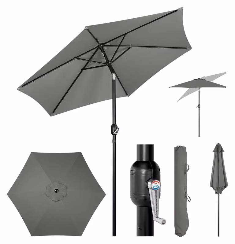 Ombrellone da balcone pieghevole - 240 cm - UPF 50+ - Impermeabile con borsa per il trasporto