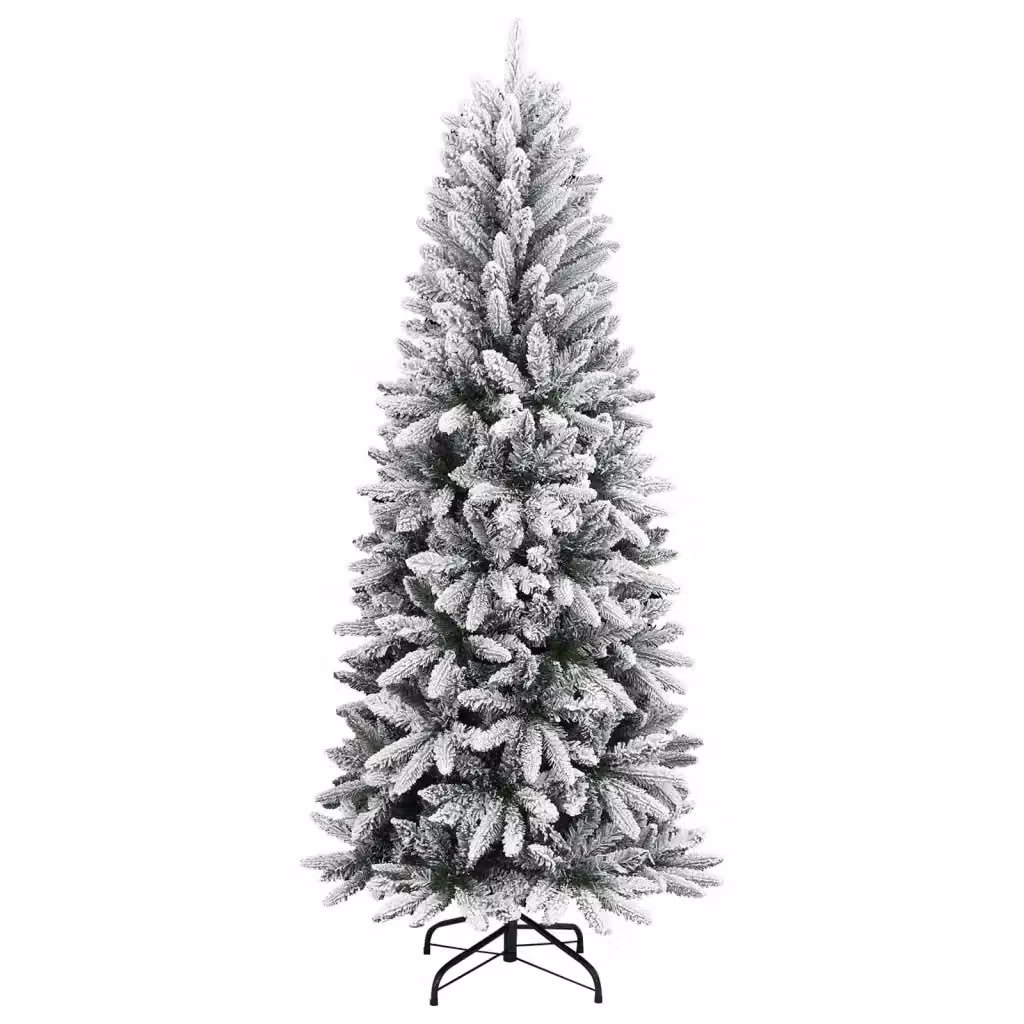 Albero di Natale artificiale con neve floccata vidaXL, colore bianco e verde, Altezza: 240 cm – 2