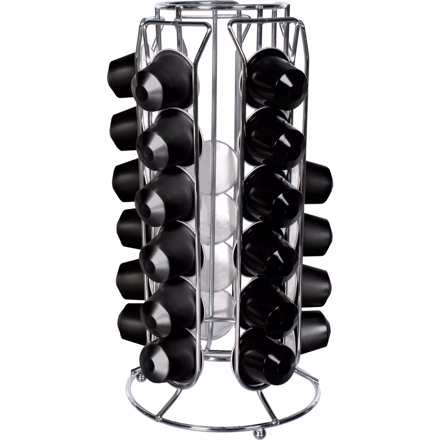 Porta capsule Gusto Casa in metallo color argento per 30 posti, L/P/H: 25,7 x 12,5 x 12,5 cm
