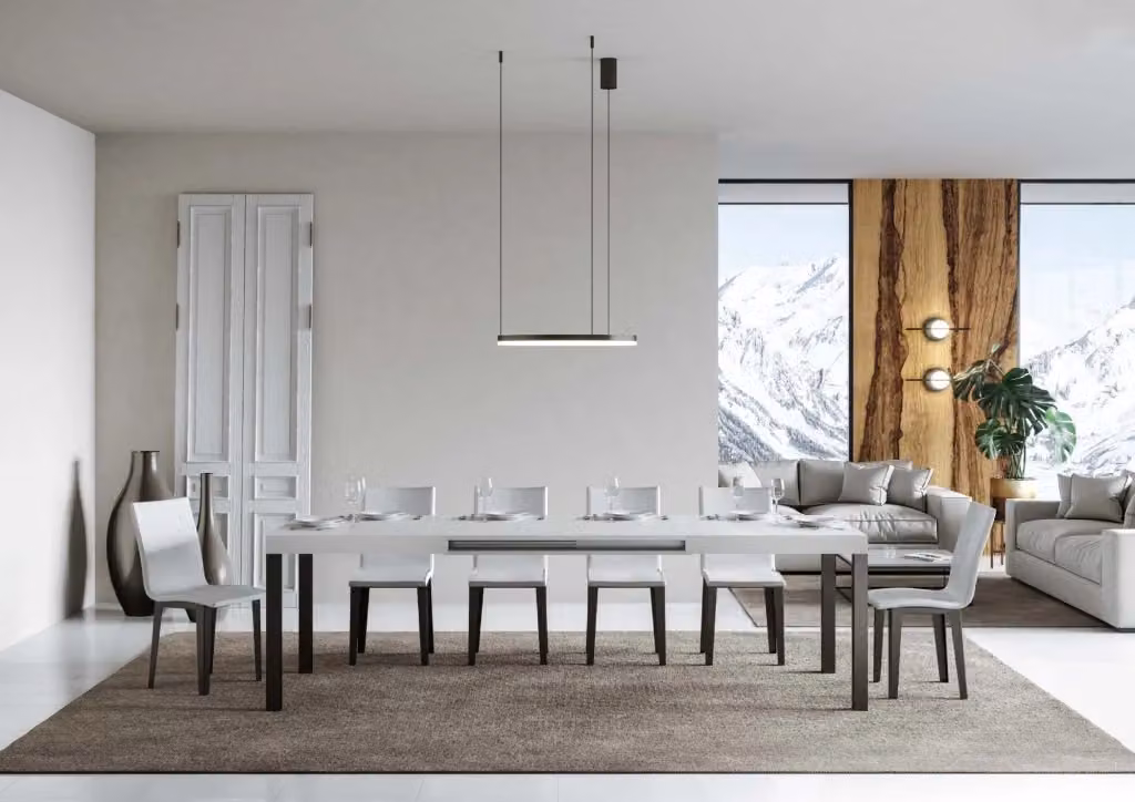 Tavolo allungabile Every Bs Com Bianco Frassino con telaio Antracite L/P: 90 x 180/284 cm – 2