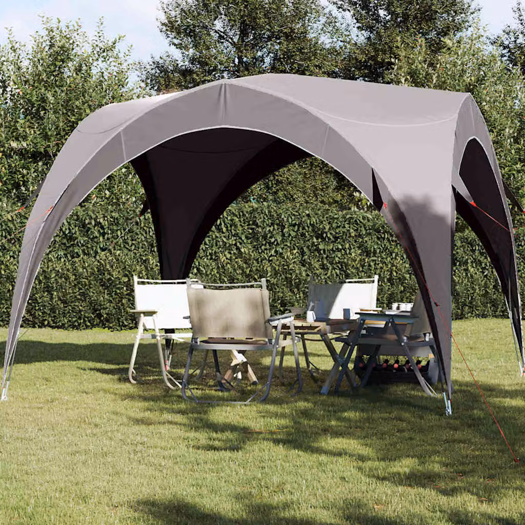 vidaXL Tenda per Feste Impermeabile in Poliestere e Fibra di Vetro, Bianca e Grigia, L/P/H: 305 x 305 x 216 cm