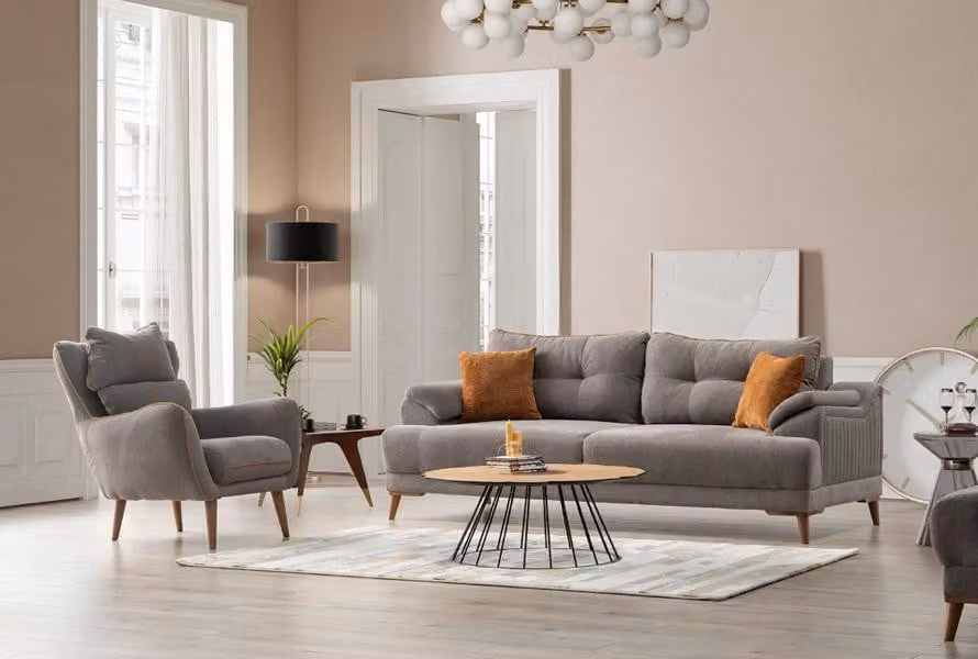 Komfortable Sofagarnitur 3+1 Sitzer Gemütliche und Stilvolle Wohnzimmercouch