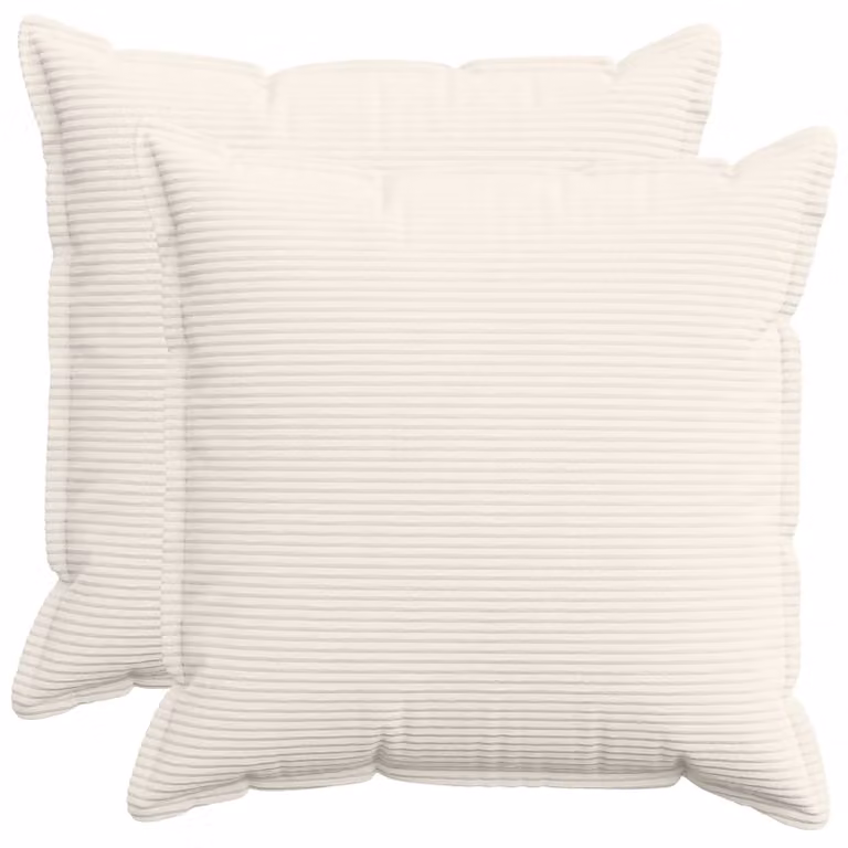 Set di 2 federe vidaXL HOUTEN in velluto a coste color crema, L 65 x P 65 cm