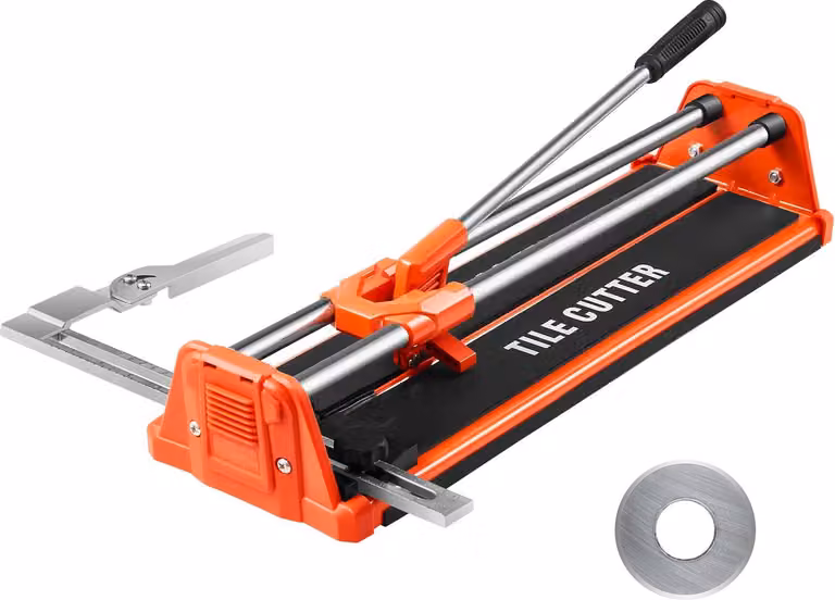 Tagliapiastrelle/tagliapiastrelle - Manuale - Lunghezza di taglio 43,2 cm - Doppie guide - Rotella in carburo - Impugnatura antiscivolo - Per piastrelle da parete e lucide