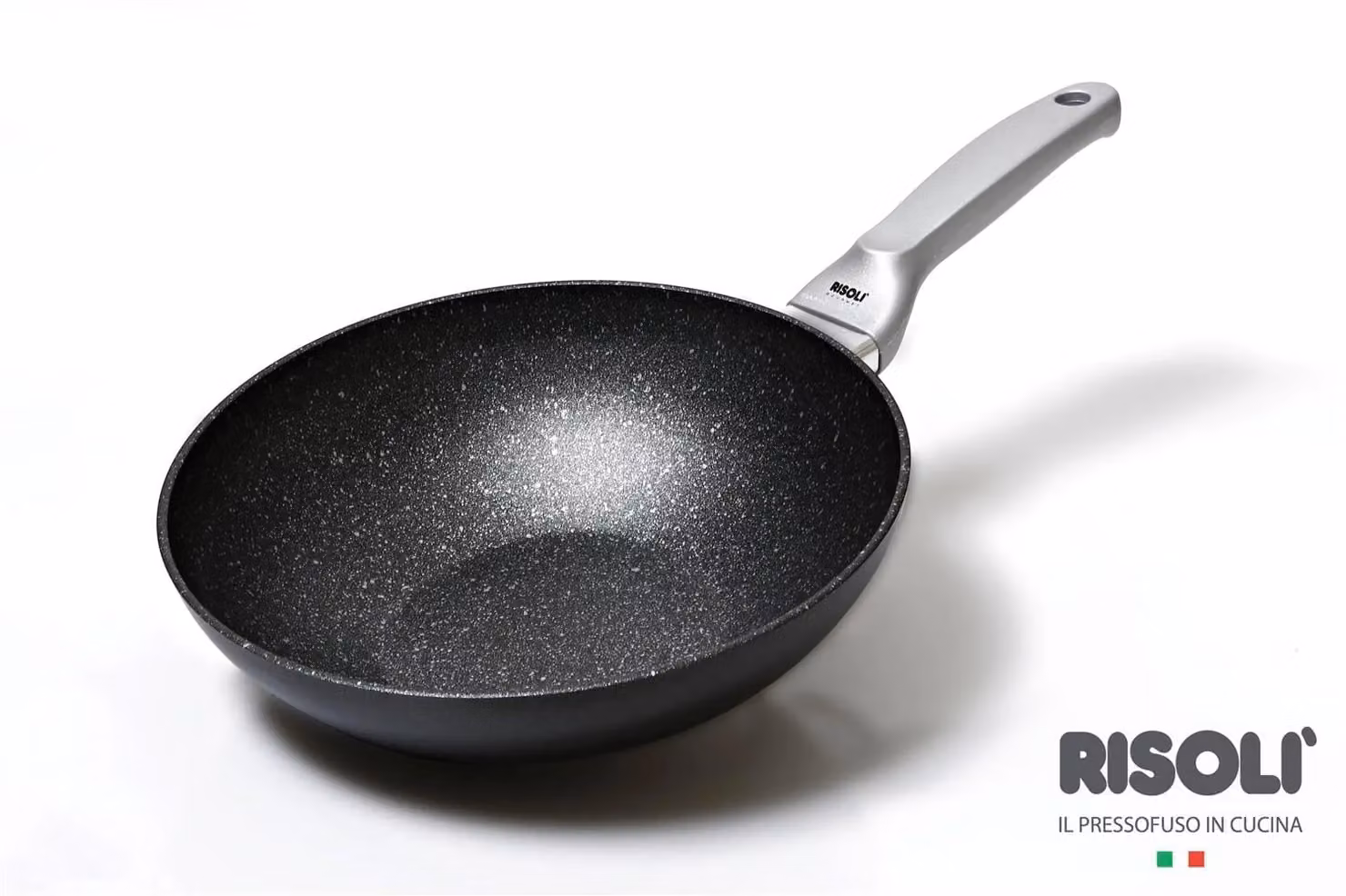 Wok in alluminio antiaderente per induzione in