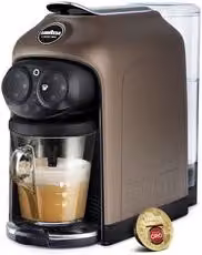 Macchina da caffè espresso Lavazza Desea con capsule, 1500W, 15 bar, Serbatoio 1,1 l, Colore Brown Walnut e Bianco