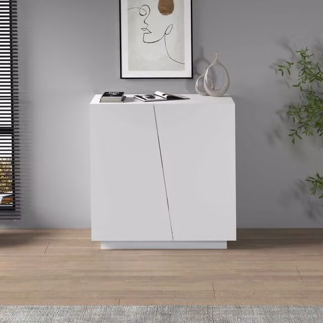 Armadio multiuso WHOUS Easy con 2 ante in legno bianco opaco L: 79,20 cm, P: 38 cm, H: 86 cm