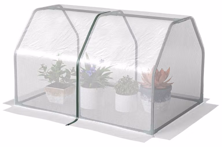 Serra in pellicola Outsunny - Mini serra resistente ai raggi UV per giardino - Bianca