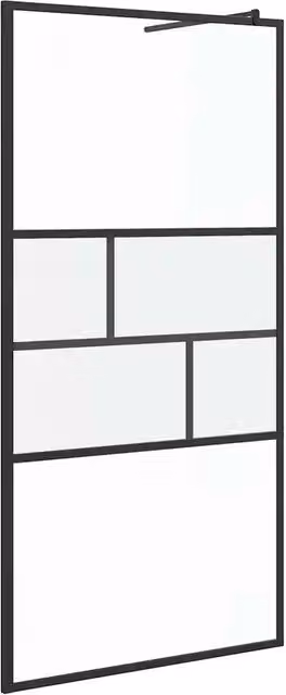 Parete Doccia Walk-in Nero 100 x 195 x 0,5 cm Vetro e Alluminio CFW9802515