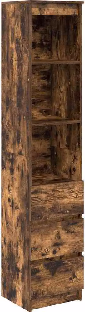 Credenza Rovere Fumo 37,5x35x180 cm in Legno Multistrato