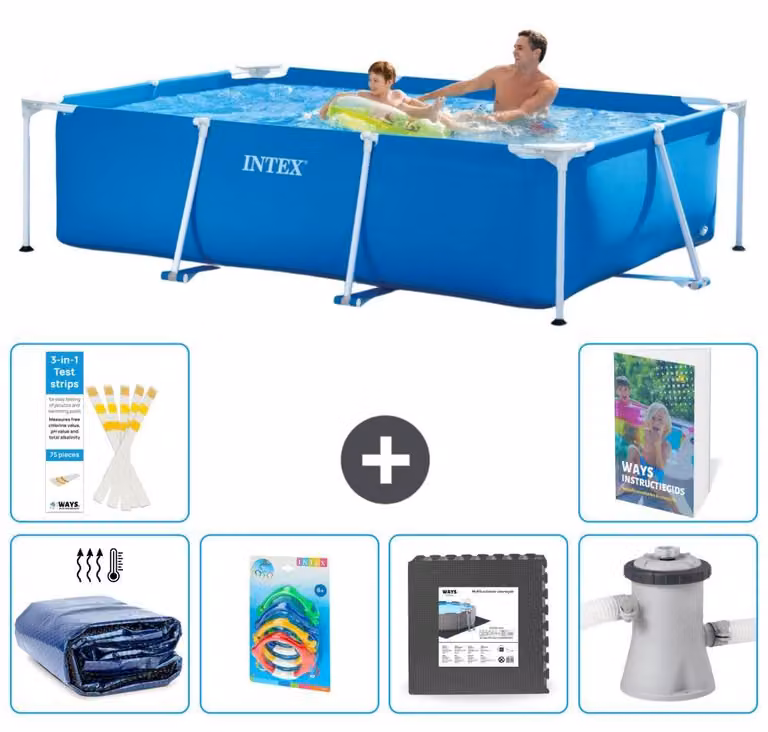 Piscina fuori terra rettangolare - 260x160x65 cm - 5 pezzi, modello S3