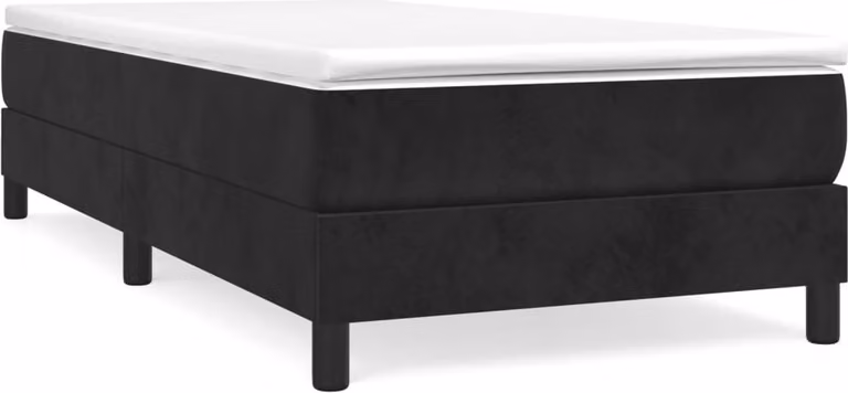 Giroletto a Molle con Materasso Nero 100x200 cm in Velluto