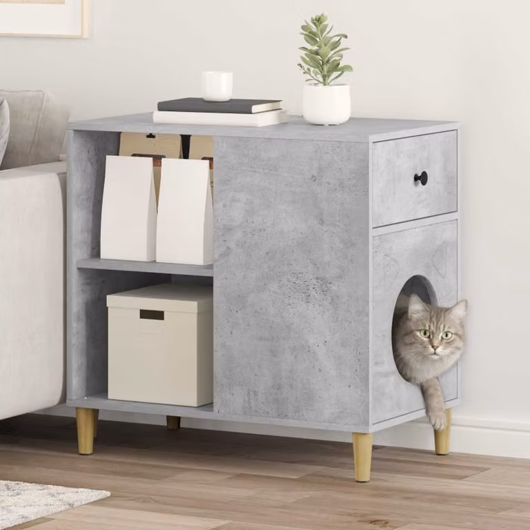 Casa per gatti vidaXL Grigio, L 72 cm x P 42,5 cm x H 70 cm