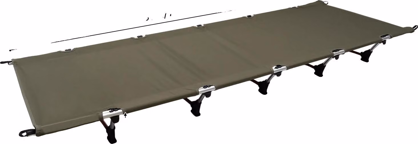 Lettino da campeggio, leggero e portatile, portata 150 kg, verde militare