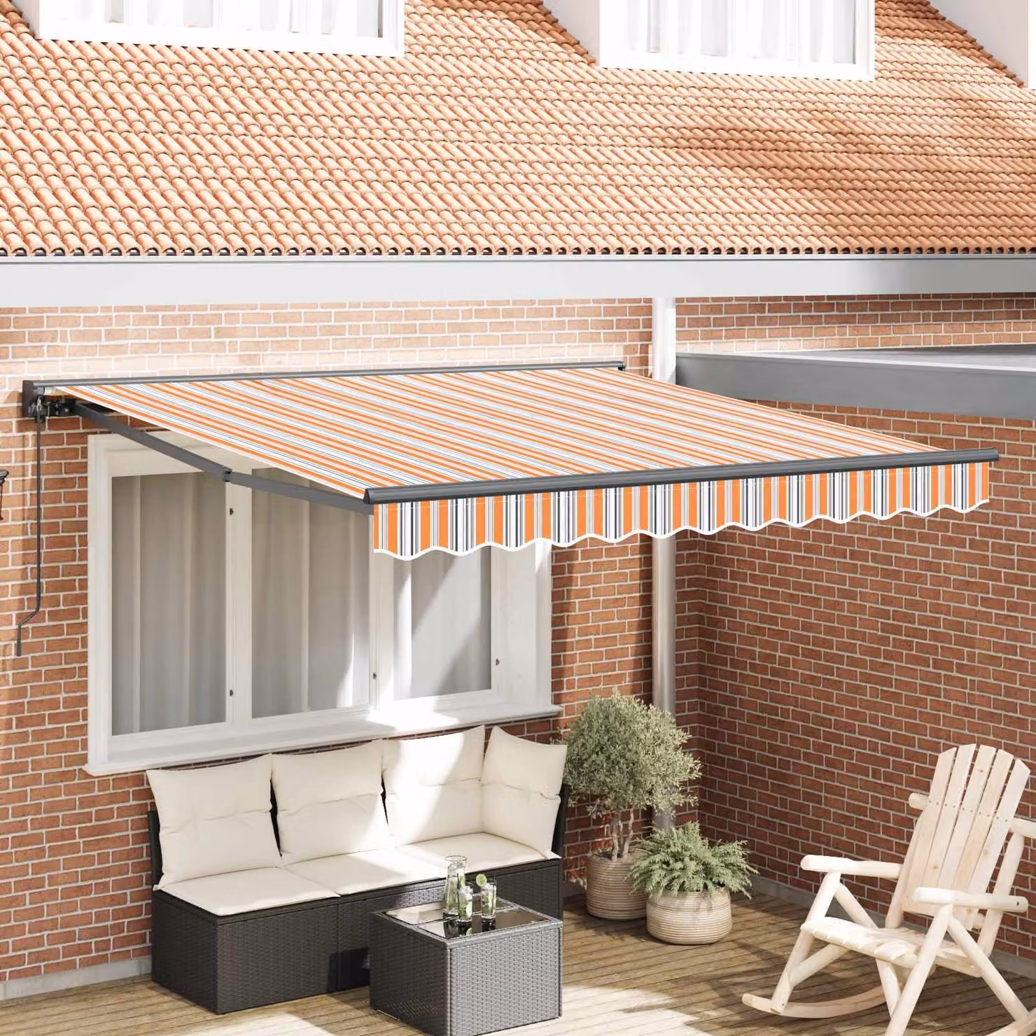 vidaXL Struttura della tenda Blu e Arancione 300 x 250 cm