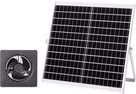 VEVOR Ventilatore ad Energia Solare 20W, Ventilatore con Pannello Solare Flusso d'Aria 220 CFM Tensione CC 12V, Estrattore per Circolazione d'Aria per Pollaio Serra Casetta di Animali, 1 Ventola